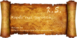 Kopányi Sarolta névjegykártya
