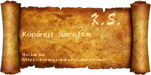 Kopányi Sarolta névjegykártya