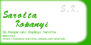 sarolta kopanyi business card