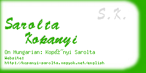 sarolta kopanyi business card